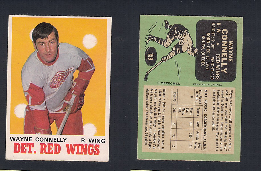 1970-71 O-PEE-CHEE HOCKEY CARD  #159 W. CONNELLY photo