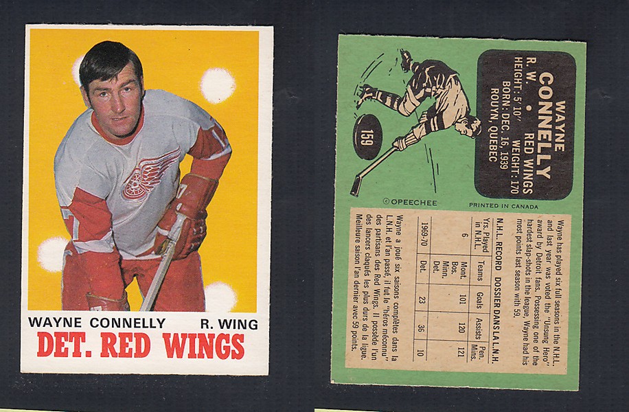 1970-71 O-PEE-CHEE HOCKEY CARD  #159 W. CONNELLY photo