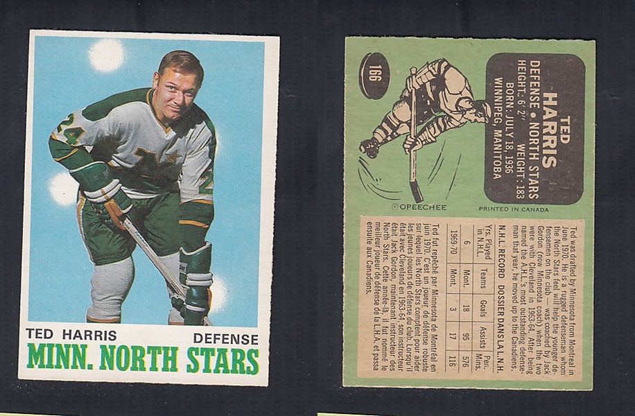 1970-71 O-PEE-CHEE HOCKEY CARD  #166 T. HARRIS photo