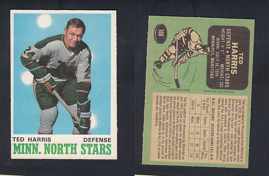 1970-71 O-PEE-CHEE HOCKEY CARD  #166 T. HARRIS photo