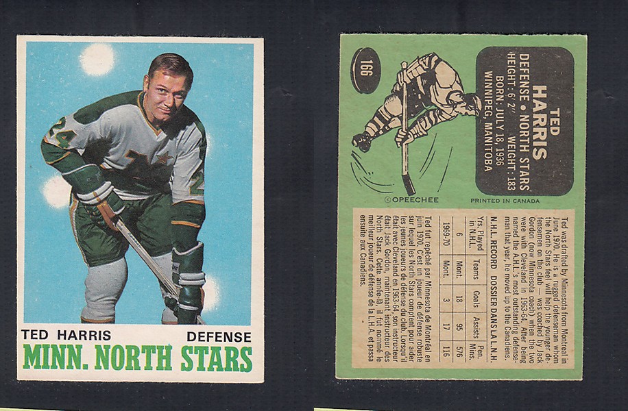 1970-71 O-PEE-CHEE HOCKEY CARD  #166 T. HARRIS photo