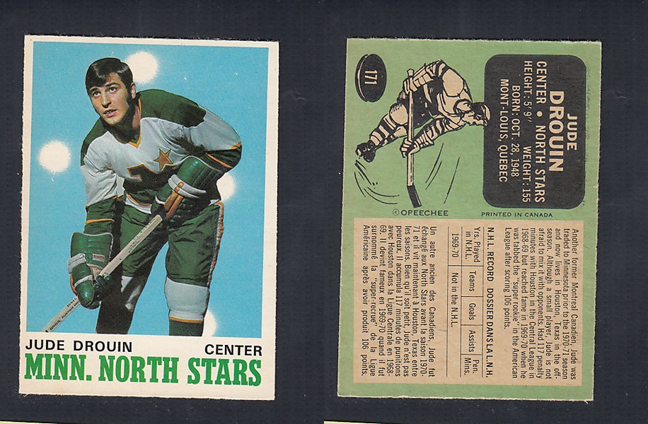 1970-71 O-PEE-CHEE HOCKEY CARD  #171 J. DROUIN photo