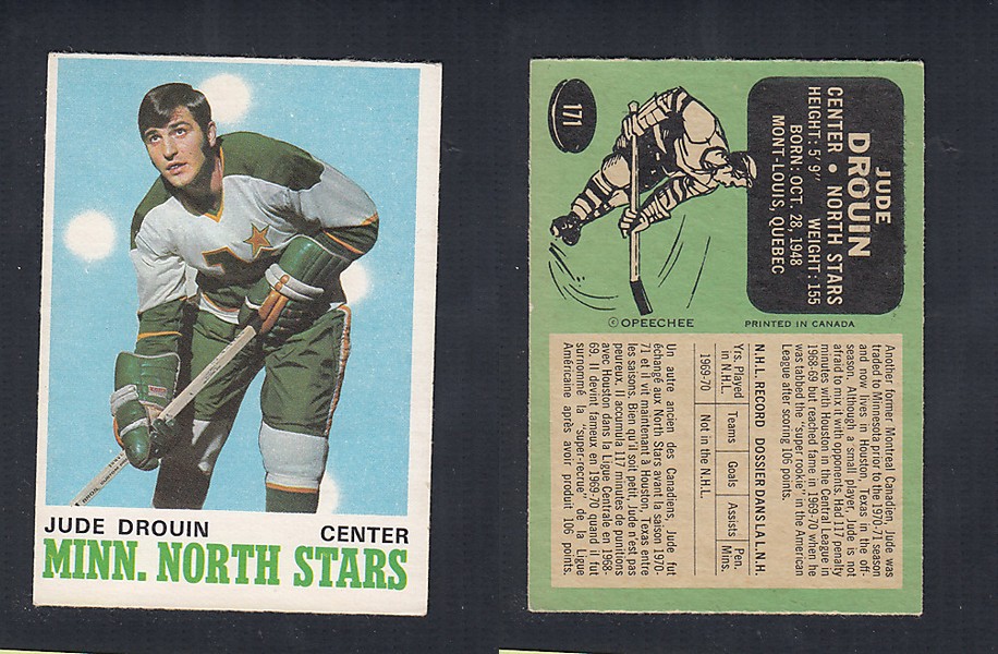 1970-71 O-PEE-CHEE HOCKEY CARD  #171 J. DROUIN photo