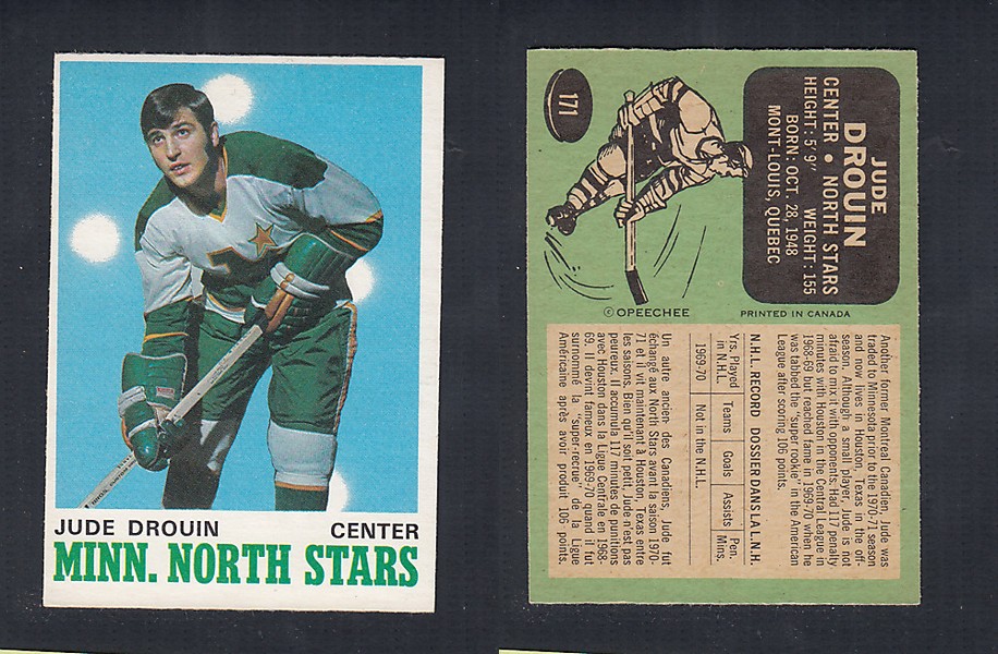 1970-71 O-PEE-CHEE HOCKEY CARD  #171 J. DROUIN photo