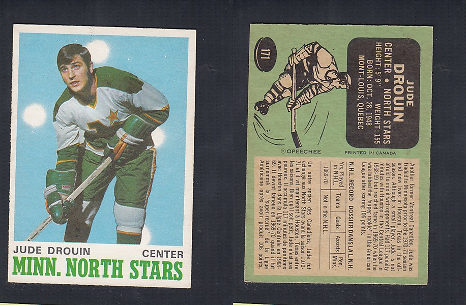 1970-71 O-PEE-CHEE HOCKEY CARD  #171 J. DROUIN photo