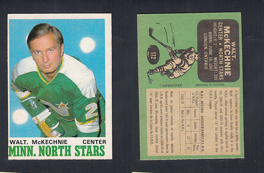 1970-71 O-PEE-CHEE HOCKEY CARD  #172 W. McKECHNIE photo