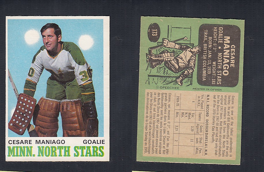 1970-71 O-PEE-CHEE HOCKEY CARD  #173 C. MANIAGO photo