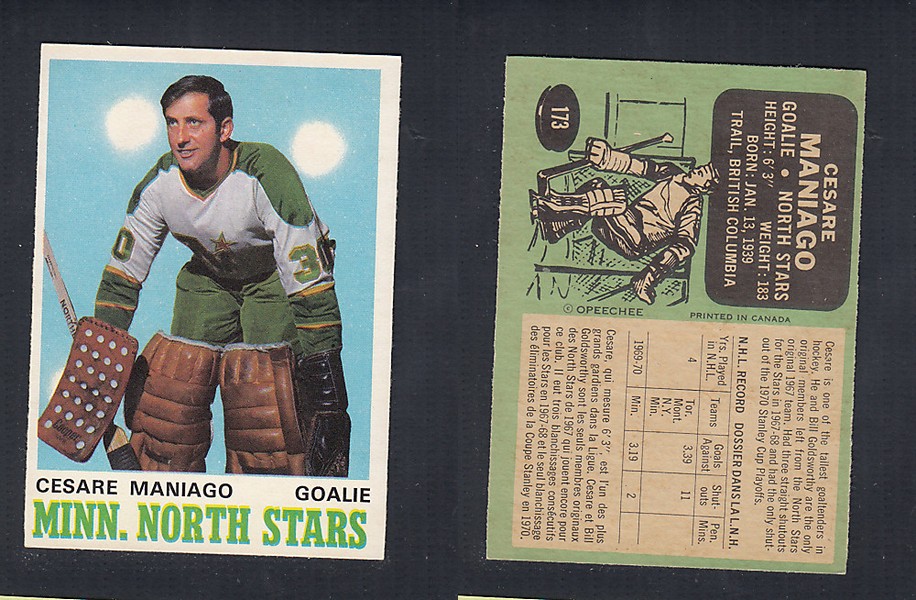 1970-71 O-PEE-CHEE HOCKEY CARD  #173 C. MANIAGO photo