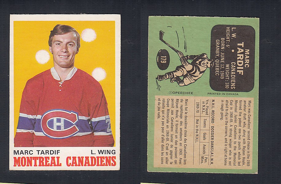 1970-71 O-PEE-CHEE HOCKEY CARD  #179 M. TARDIF photo