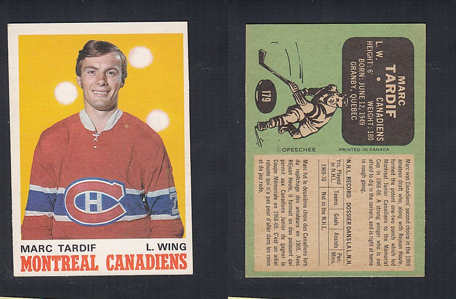 1970-71 O-PEE-CHEE HOCKEY CARD  #179 M. TARDIF photo