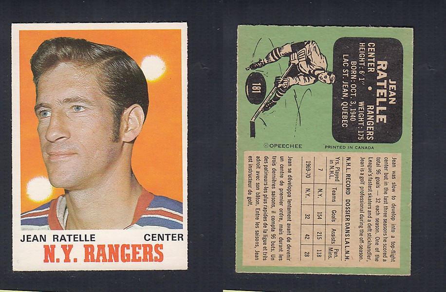 1970-71 O-PEE-CHEE HOCKEY CARD  #181 J. RATELLE photo