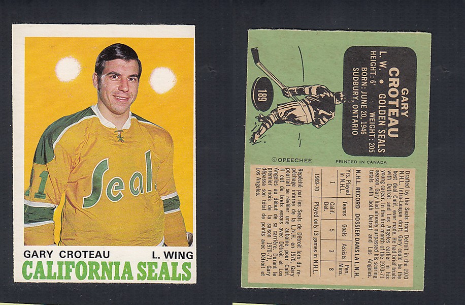 1970-71 O-PEE-CHEE HOCKEY CARD  #189 G. CROTEAU photo