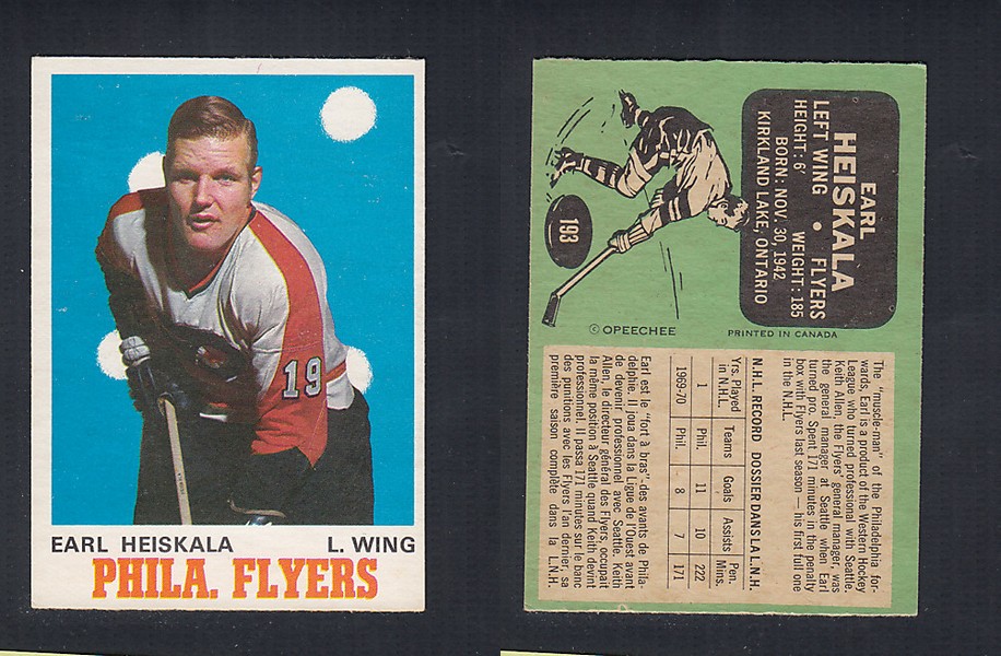 1970-71 O-PEE-CHEE HOCKEY CARD  #193 E. HEISKALA photo