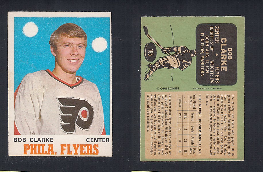 1970-71 O-PEE-CHEE HOCKEY CARD  #195 B. CLARKE photo