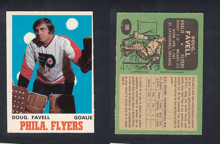 1970-71 O-PEE-CHEE HOCKEY CARD  #199 D. FAVELL photo