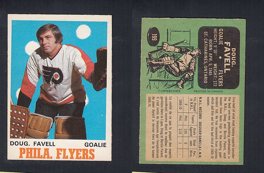 1970-71 O-PEE-CHEE HOCKEY CARD  #199 D. FAVELL photo