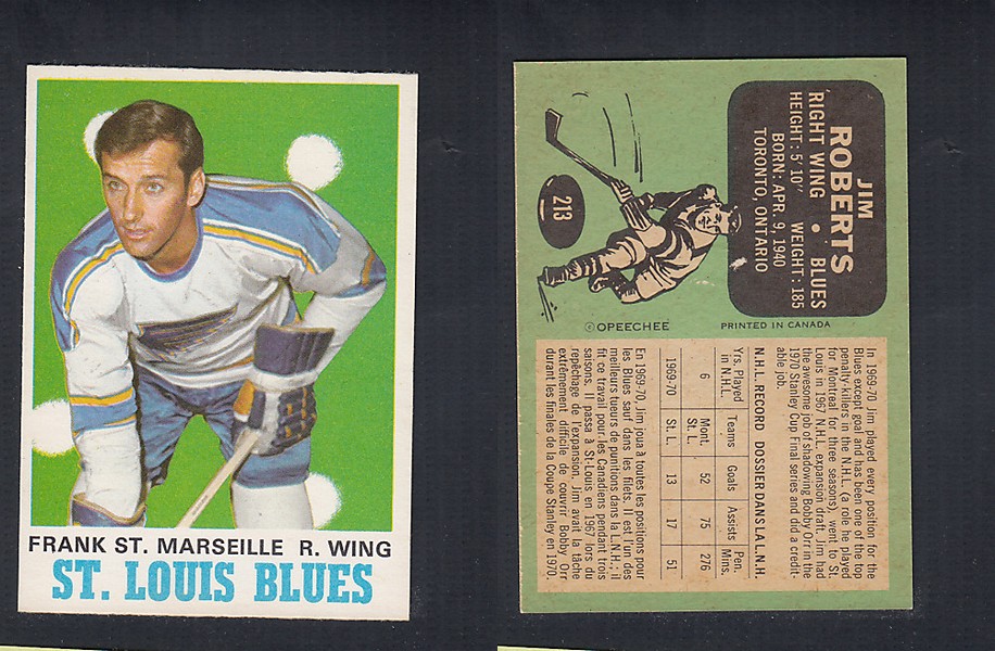 1970-71 O-PEE-CHEE HOCKEY CARD  #214 F. ST. MARSILLE photo