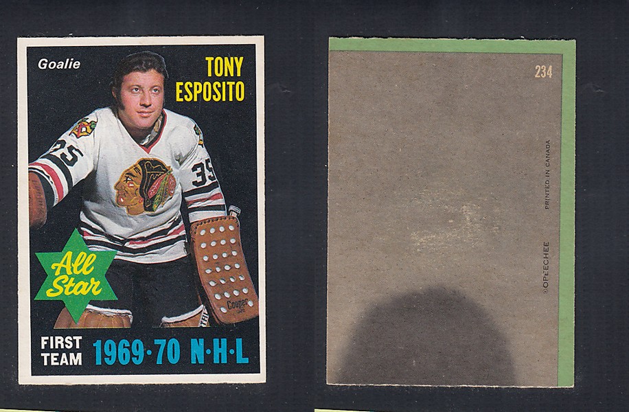 1970-71 O-PEE-CHEE HOCKEY CARD  #234 ALL STAR: TONY ESPOSITO photo