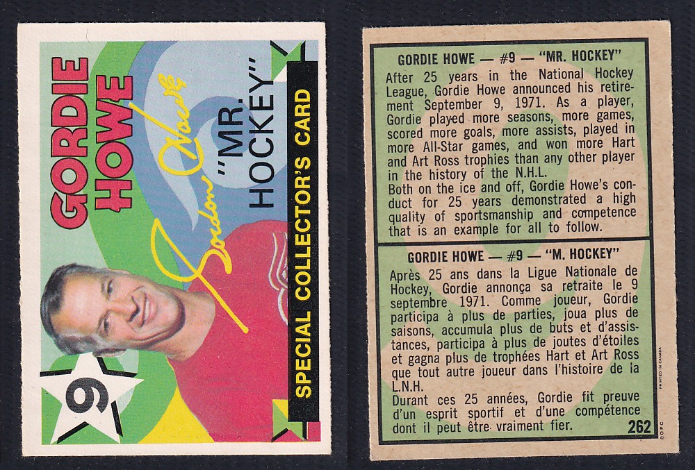 1971-72 O-PEE-CHEE HOCKEY CARD #262 GORDIE HOWE 