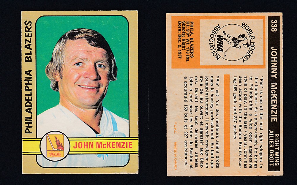 1972-73 O-PEE-CHEE HOCKEY CARD #338 J. MCKENZIE photo