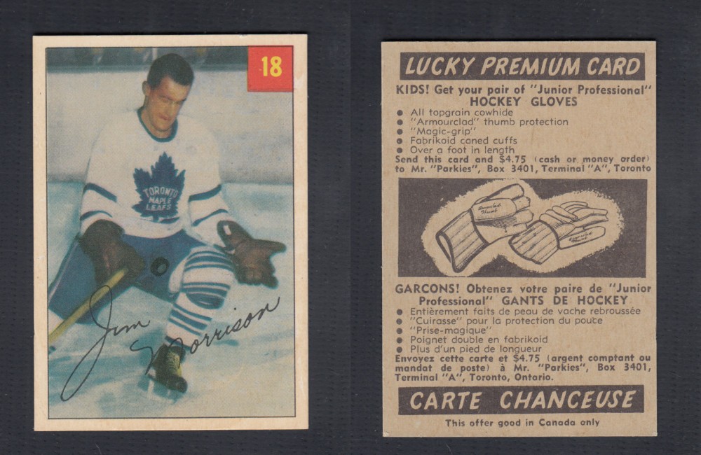 1954-55 PARKHURST HOCKEY CARD #18 J. MORRISON photo