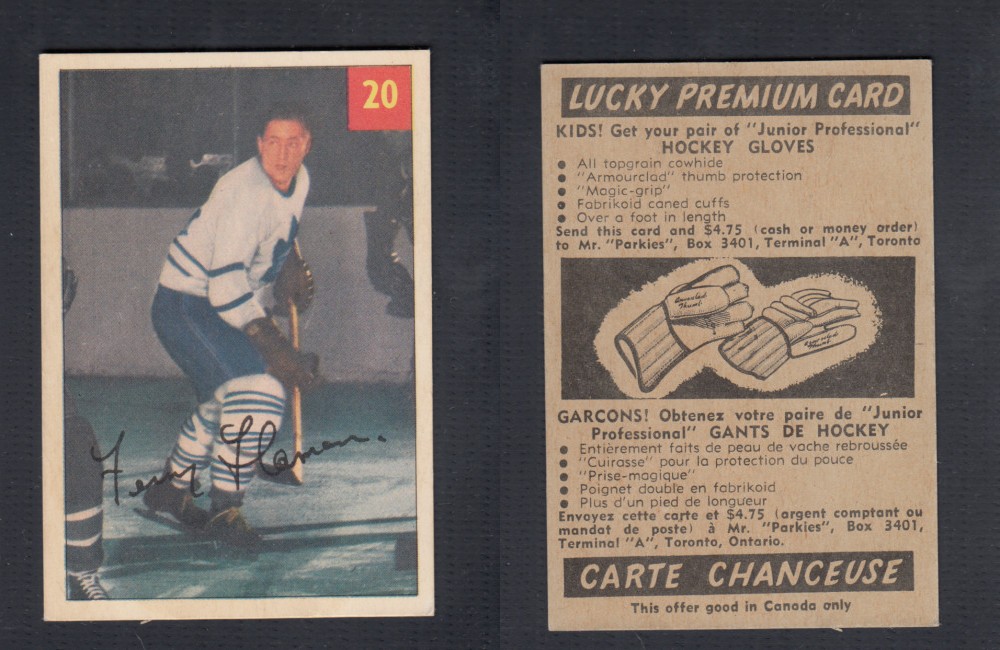 1954-55 PARKHURST HOCKEY CARD #20 F. FLAMAN photo