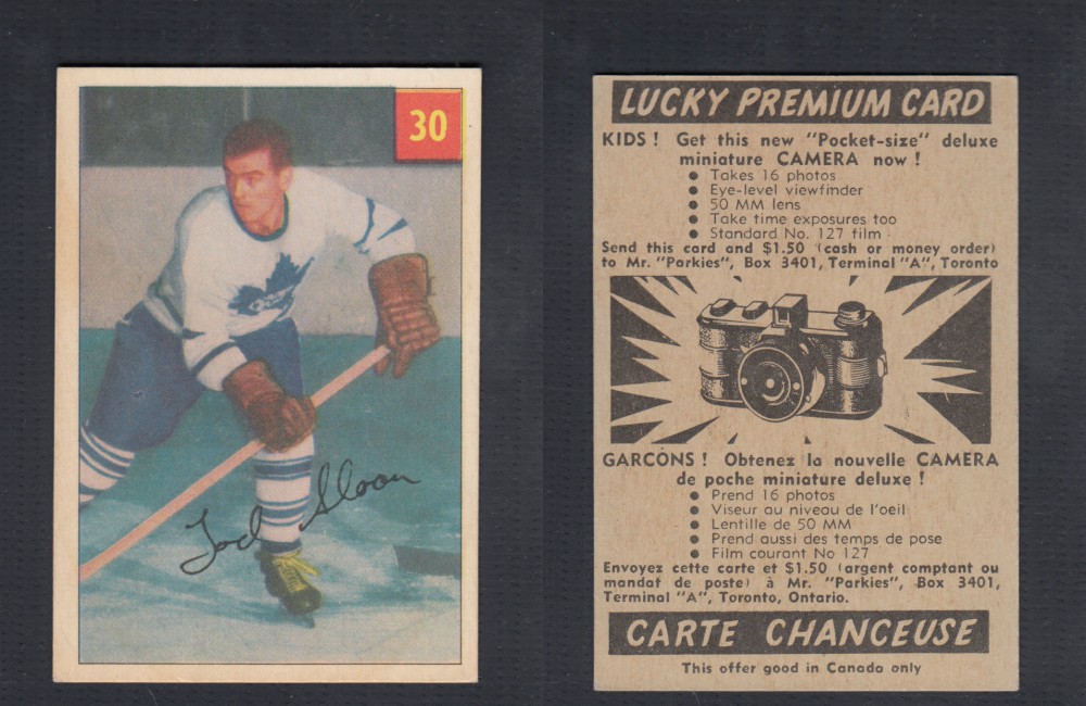 1954-55 PARKHURST HOCKEY CARD #30 T. SLOAN photo