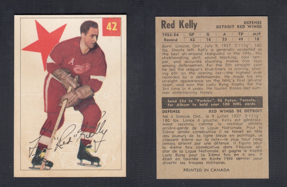 1954-55 PARKHURST HOCKEY CARD #42 R. KELLY photo