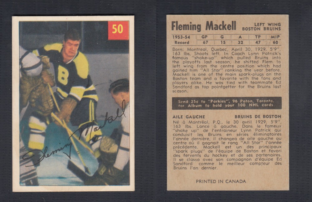 1954-55 PARKHURST HOCKEY CARD #50 F. MACKELL photo