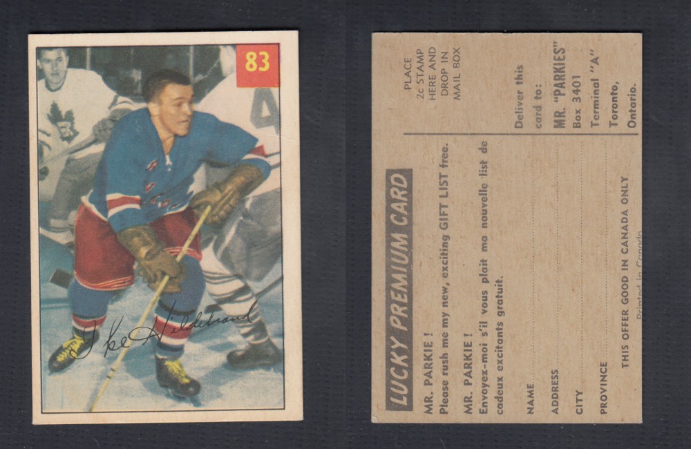 1954-55 PARKHURST HOCKEY CARD #83 I. HILDEBRAND photo