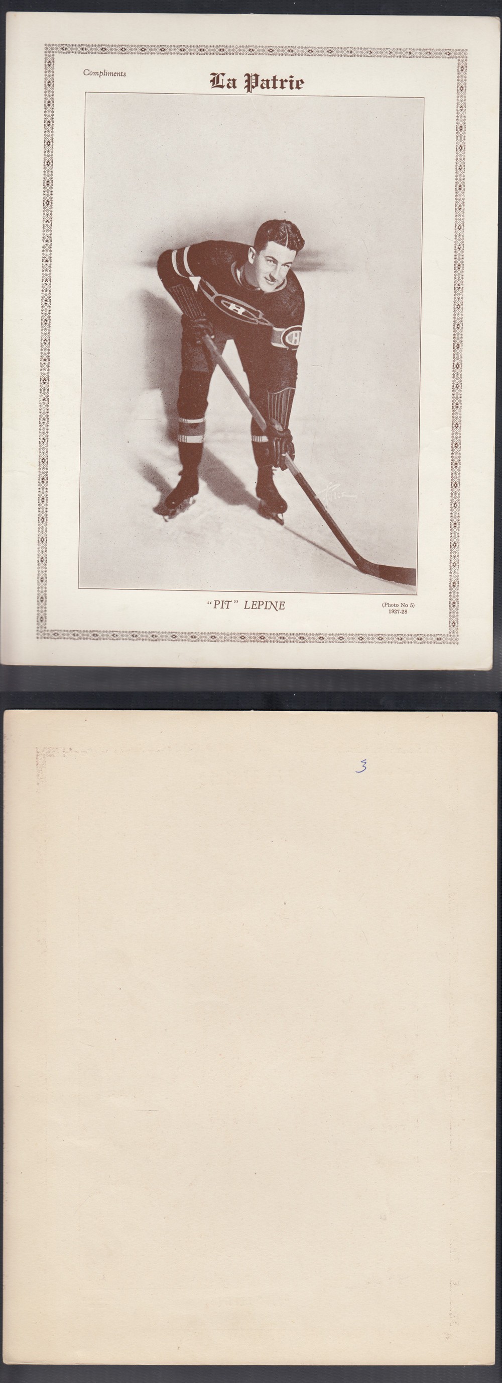 1927-28 LA PATRIE PHOTO #5 A. LEPINE photo