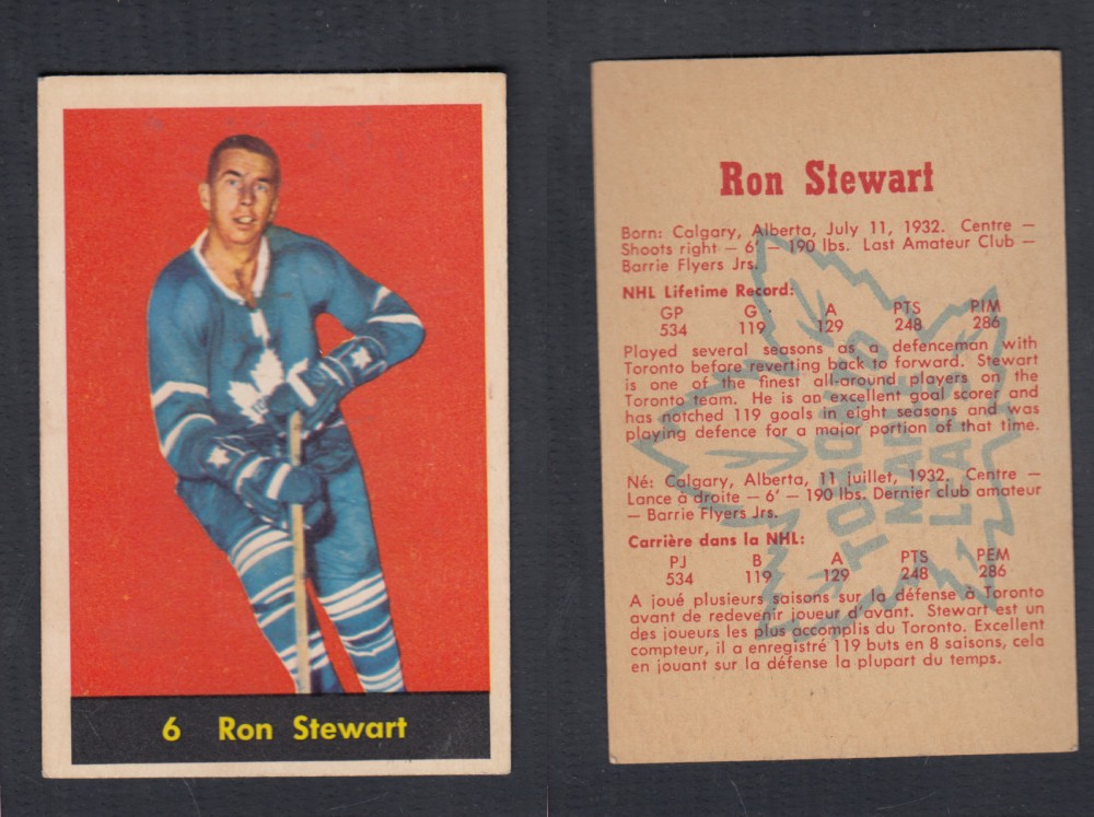 1960-61 PARKHURST HOCKEY CARD #6 R. STEWART photo