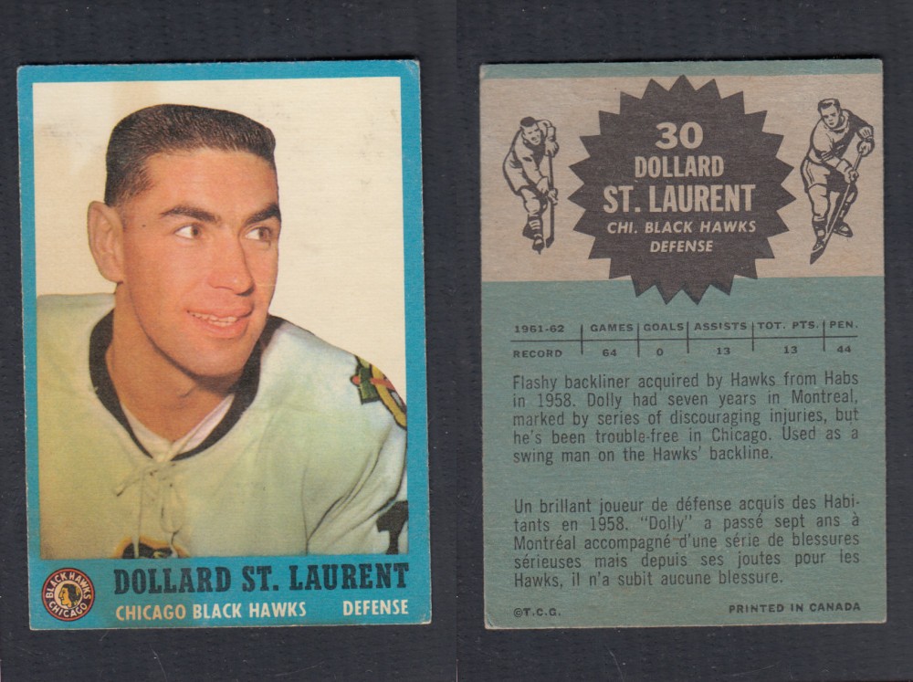 1962-63 TOPPS HOCKEY CARD #30 D. ST. LAURENT photo