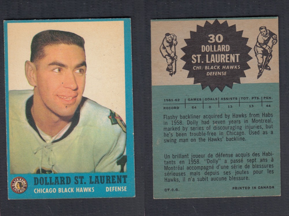 1962-63 TOPPS HOCKEY CARD #30 D. ST. LAURENT photo