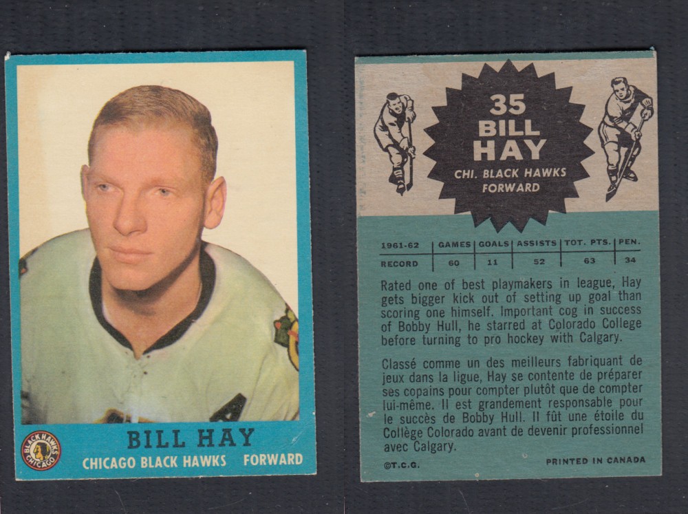 1962-63 TOPPS HOCKEY CARD #35 B. HAY photo