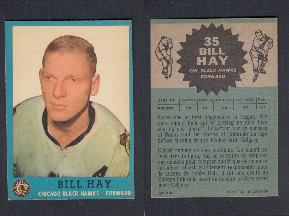 1962-63 TOPPS HOCKEY CARD #35 B. HAY photo