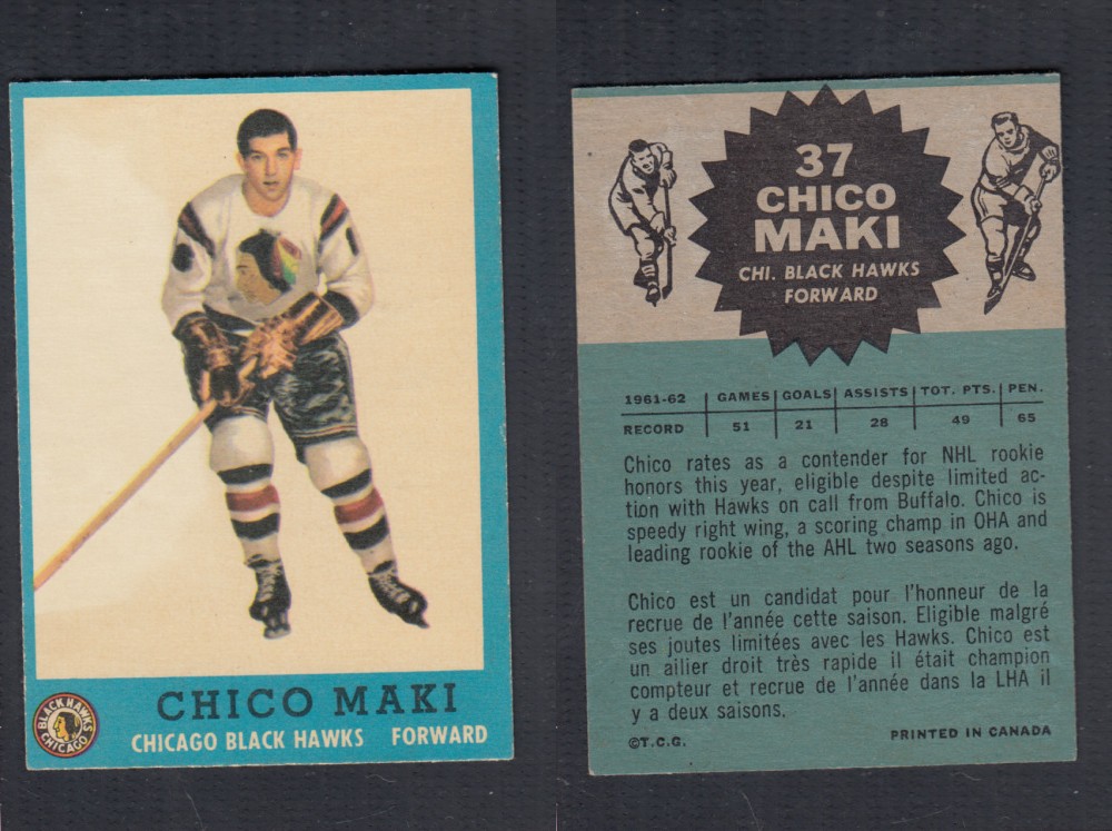 1962-63 TOPPS HOCKEY CARD #37 C. MAKI photo