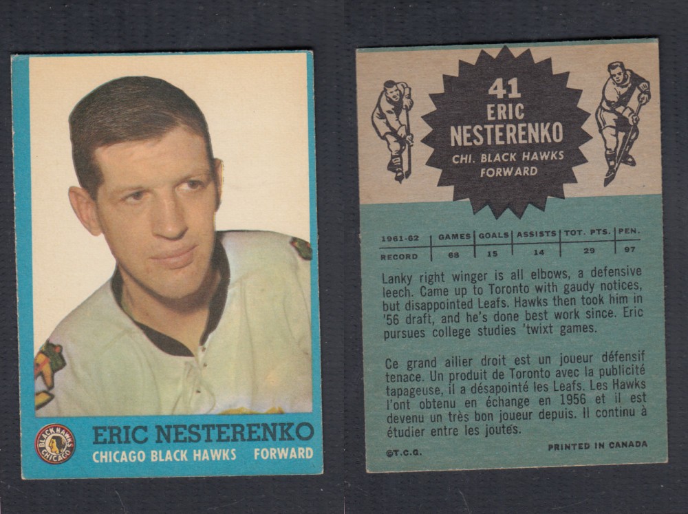 1962-63 TOPPS HOCKEY CARD #41 E. NESTERENKO photo