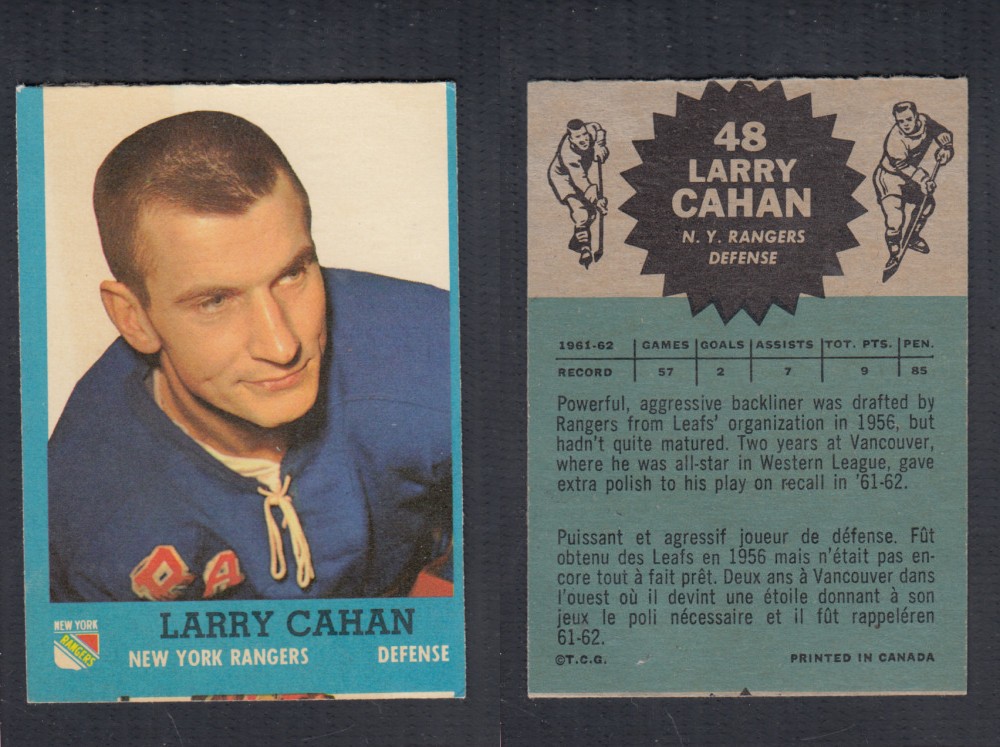 1962-63 TOPPS HOCKEY CARD #48 L. CAHAN photo