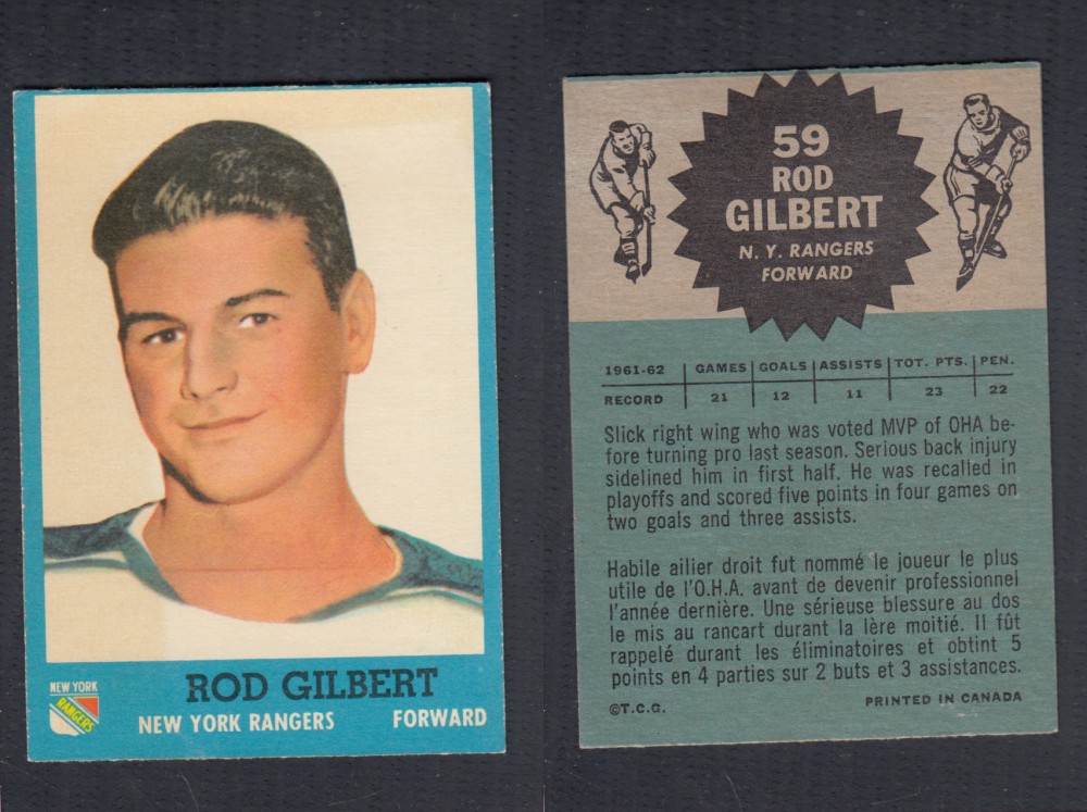 1962-63 TOPPS HOCKEY CARD #59 R. GILBERT photo