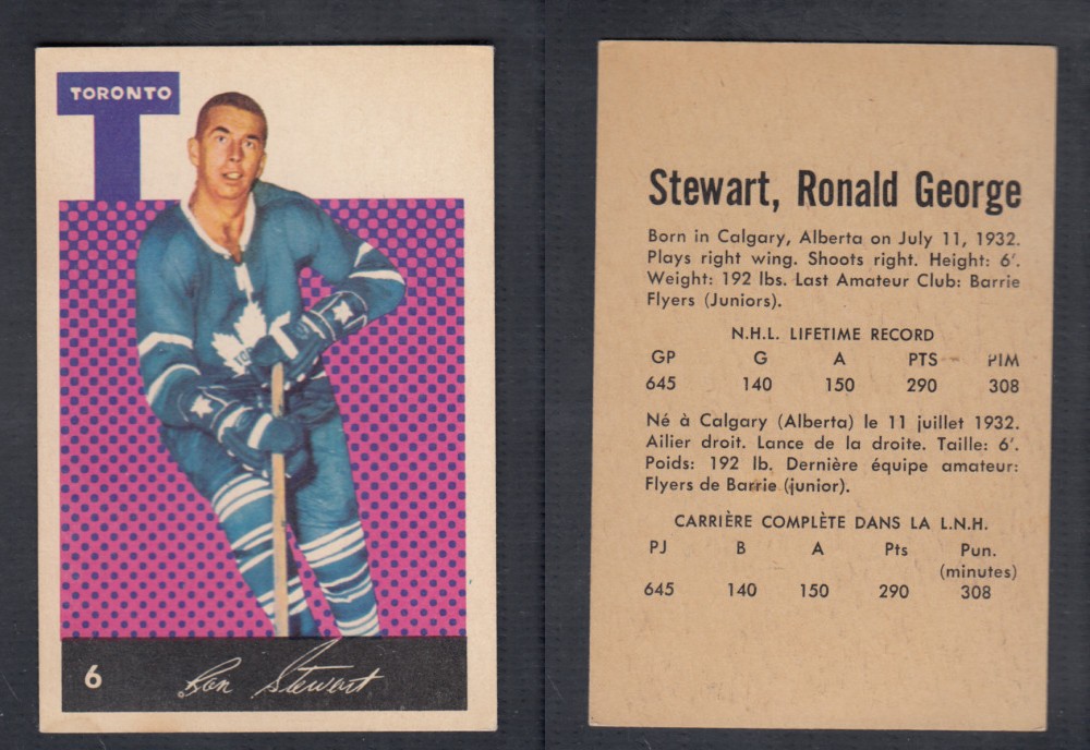 1962-63 PARKHURST HOCKEY CARD #6 R. STEWART photo