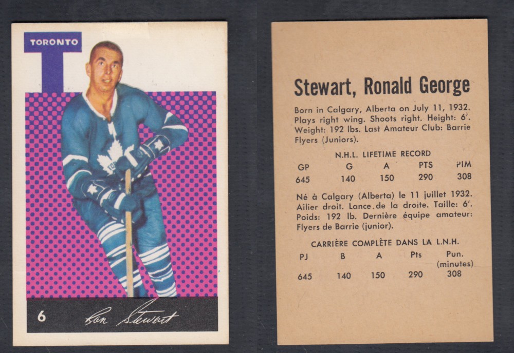 1962-63 PARKHURST HOCKEY CARD #6 R. STEWART photo