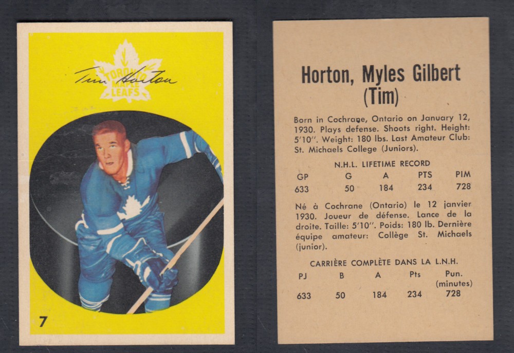 1962-63 PARKHURST HOCKEY CARD #7 T. HORTON photo