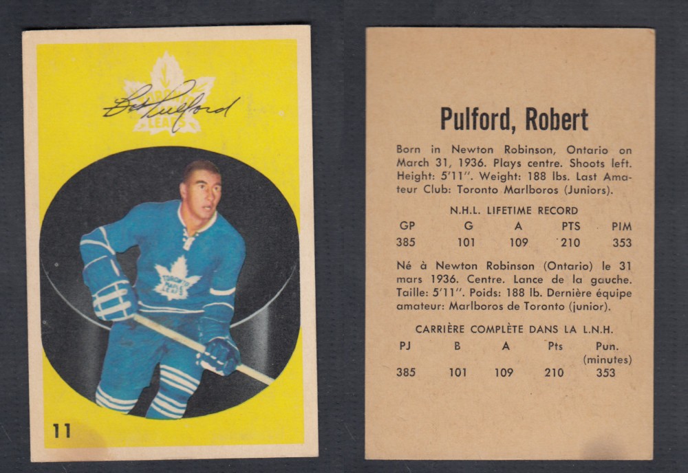 1962-63 PARKHURST HOCKEY CARD #11 R. PULFORD photo