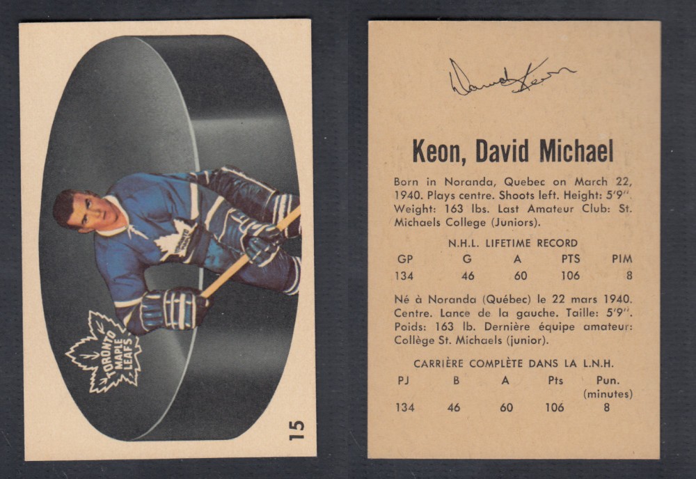 1962-63 PARKHURST HOCKEY CARD #15 D. KEON photo