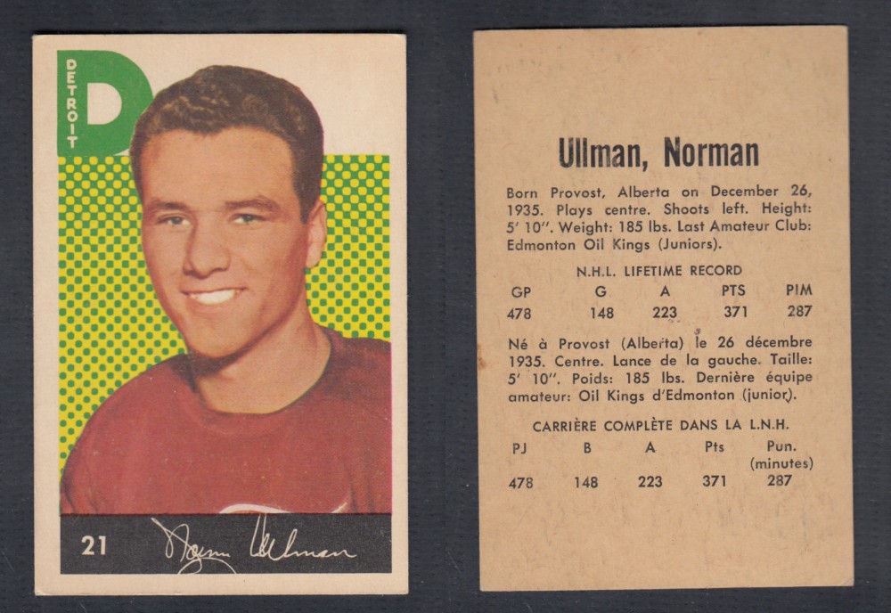 1962-63 PARKHURST HOCKEY CARD #21 N. ULLMAN photo