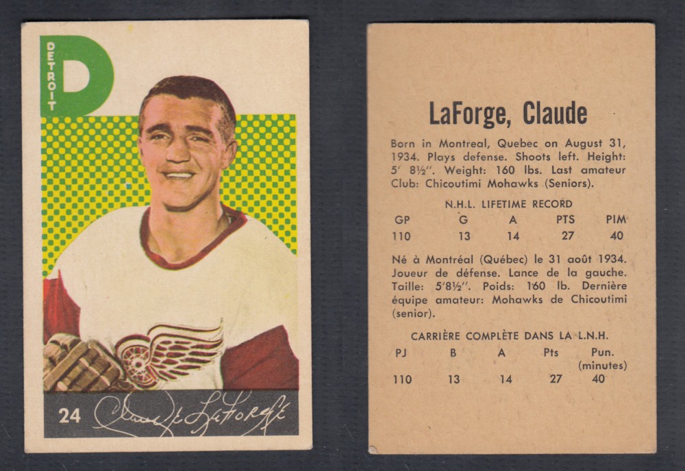 1962-63 PARKHURST HOCKEY CARD #24 C. LAFORGE photo