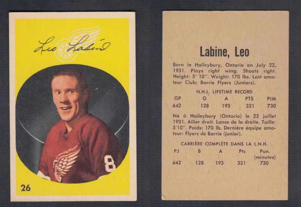 1962-63 PARKHURST HOCKEY CARD #26 L. LABINE photo