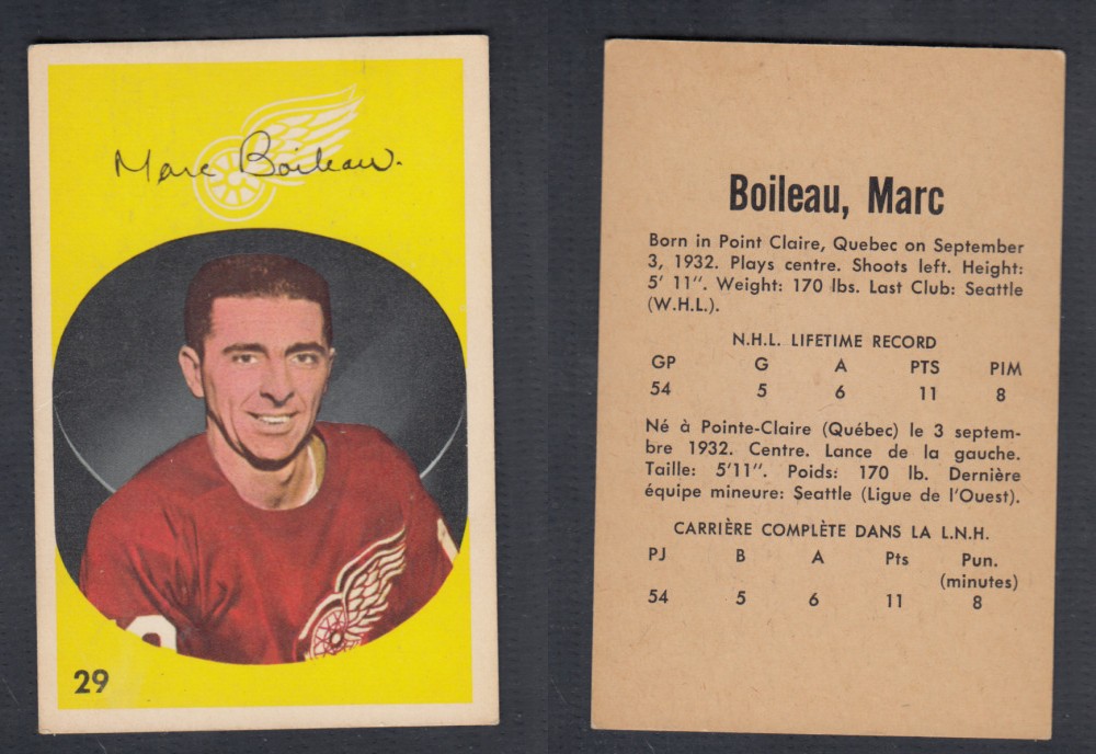 1962-63 PARKHURST HOCKEY CARD #29 M. BOILEAU photo