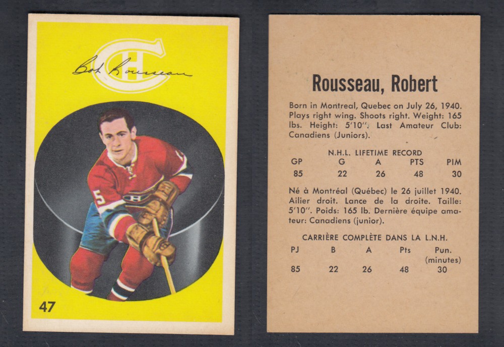 1962-63 PARKHURST HOCKEY CARD #47 R. ROUSSEAU photo